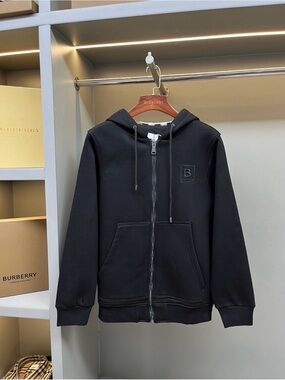 Burberry Black Men’s Full-Zip Hooded Sweatshirt